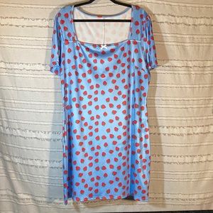 Strawberry Print Dress Cotton/Polyester Blend 65/35